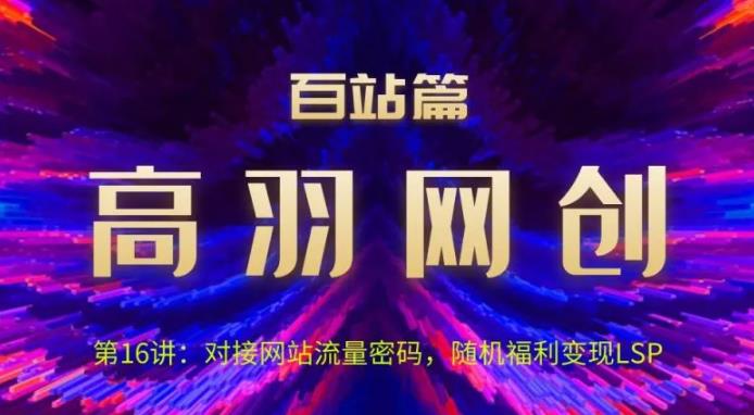 高羽网创百站篇第16讲:对接网站流量密码,随机短视频变现LSP【视频课程】