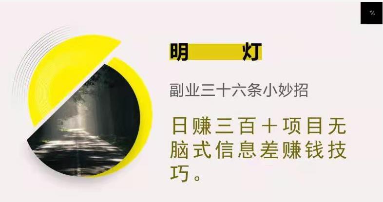 明灯三十六条小妙招之第11招日赚三百+无脑式信息差赚钱技巧