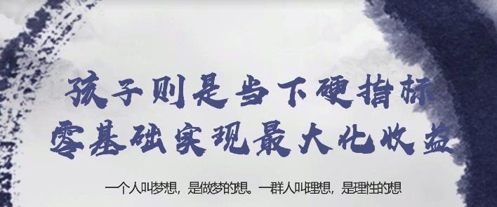 忠余网赚32计第三十计:孩子则是当下硬指标零基础实现最大化收益【视频课程】