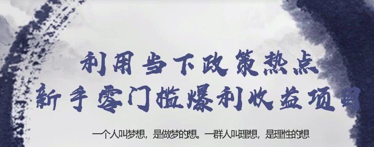 忠余网赚32计第二十五计:利用当下政策热点新手零门槛暴利收益项目【视频课程】