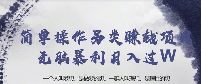 忠余网赚32计第二十计:简单操作另类赚钱项目无脑暴利月入过万【视频课程】