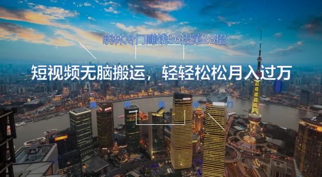 晓林冷门赚钱36招第28招短视频无脑搬运,轻轻松松月入过万【视频课程】