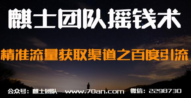 麒士团队摇钱术26:精准流量获取渠道之百度引流【视频课程】