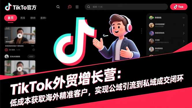 TikTok外贸增长营:低成本获取海外精准客户,实现公域引流到私域成交闭环