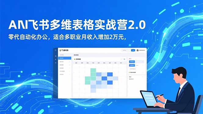 AI+飞书多维表格实战营2.0:零代码自动化办公,适合多职业月收入增加2万元