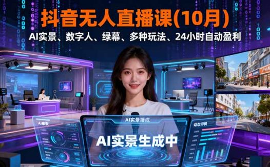 抖音无人直播课(10月