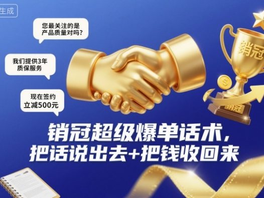 销冠超级爆单话术，把话说出去+把钱收回来