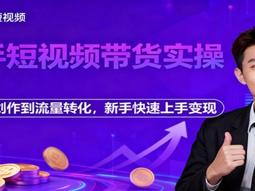 快手短视频带货实操,从内容创作到流量转化,新手快速上手变现