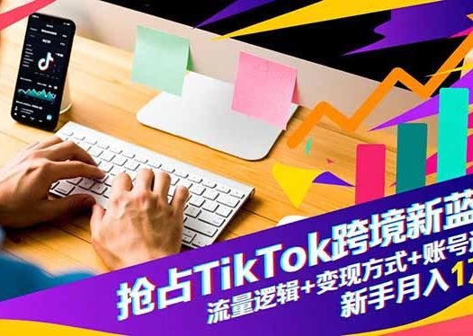抢占TikTok跨境新蓝海：流量逻辑+变现方式+账号运营，新手月入1万+