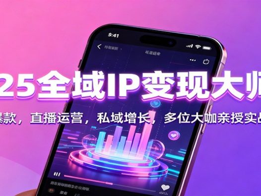 2025全域IP变现大师课：短视频爆款，直播运营，私域增长，多位大咖亲授实战方法论