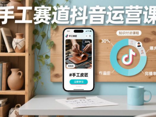 手工赛道抖音运营课，手工赛道流量运营