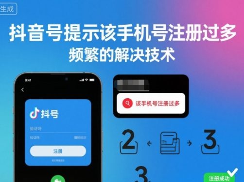 抖音号提示该手机号注册过多，频繁的解决技术