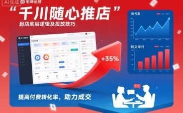 千川随心推起店底层逻辑及投放技巧，提高付费转化率，助力成交