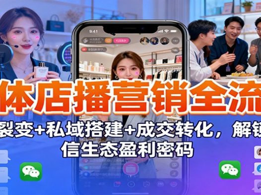 实体店播营销全流程:获客裂变+私域搭建+成交转化,解锁微信生态盈利密码