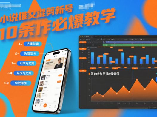 小说推文混剪新号10条必爆教学,伪原创10条作品必爆技巧