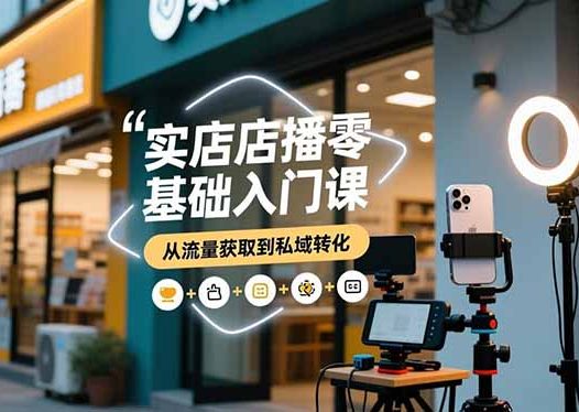 实体店播零基础入门课,实体店+短视频+直播+微信生态+私域社群,从流量获取到私域转化