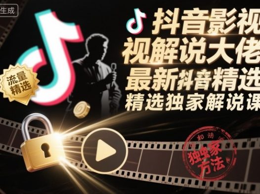 抖音影视解说大佬最新抖音进精选和独家方法,精选独家解说课(更新11月)