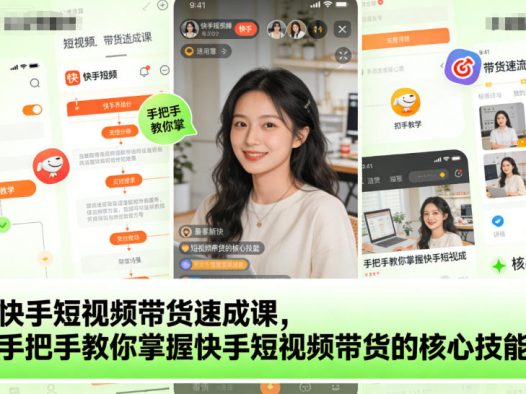快手短视频带货速成课,手把手教你掌握快手短视频带货的核心技能