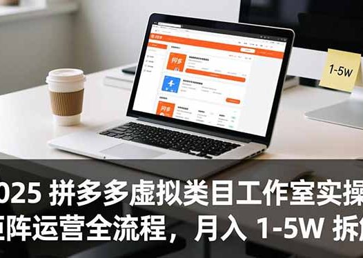 2025 拼多多虚拟类目工作室实操：矩阵运营全流程，月入 1-5W 拆解