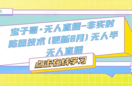 宝子哥·无人直播-非实时防风技术(更新25年12月)无人半无人直播